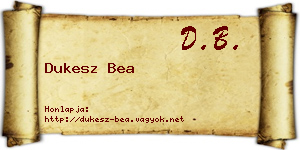 Dukesz Bea névjegykártya